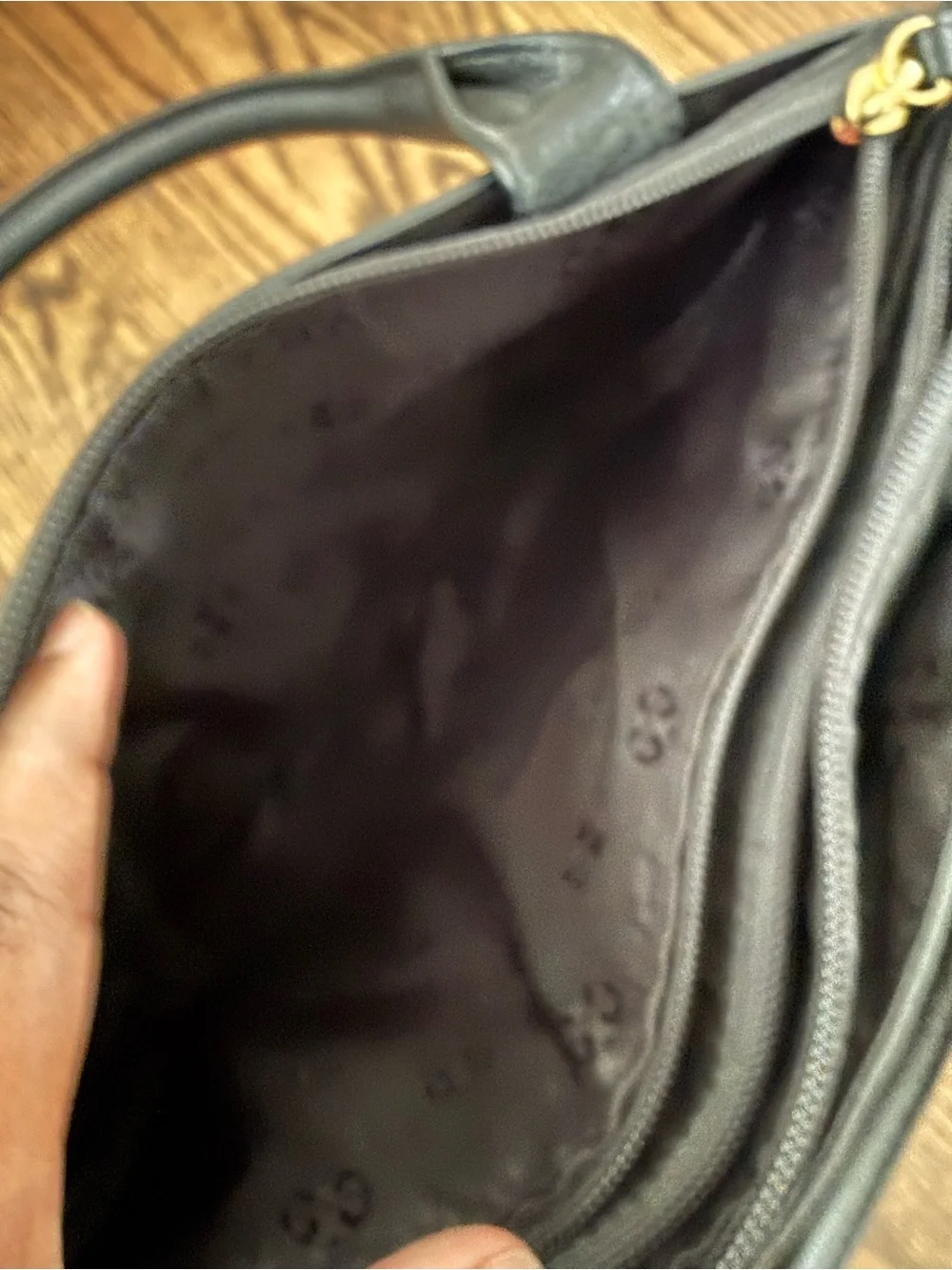 Tory Burch Black Leather Tote with Top Handles